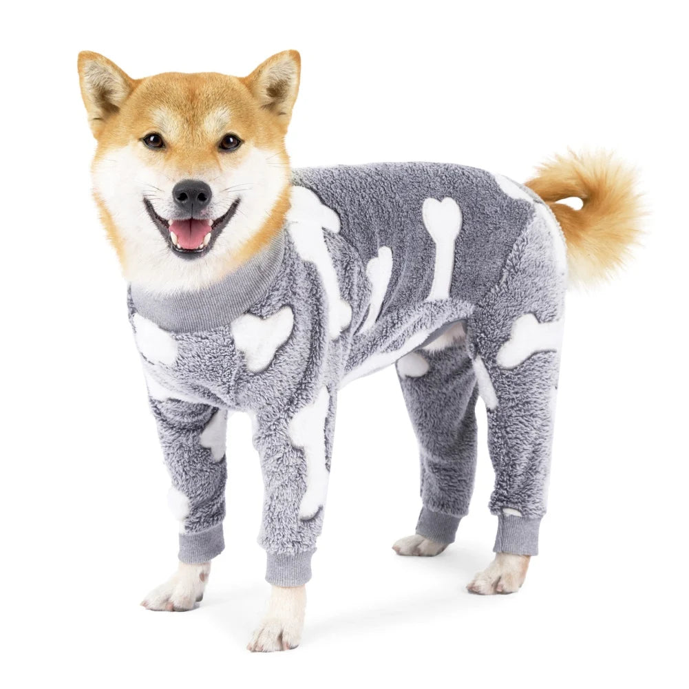 Pijama de Flanela para Cães Médios e Grandes – Quente para Inverno