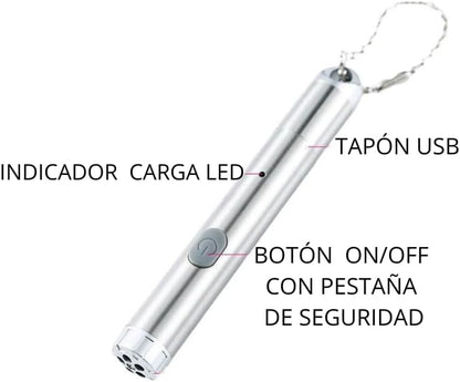 Lanterna LED Recarregável para Gatos – Brinquedo Interativo com Projeções