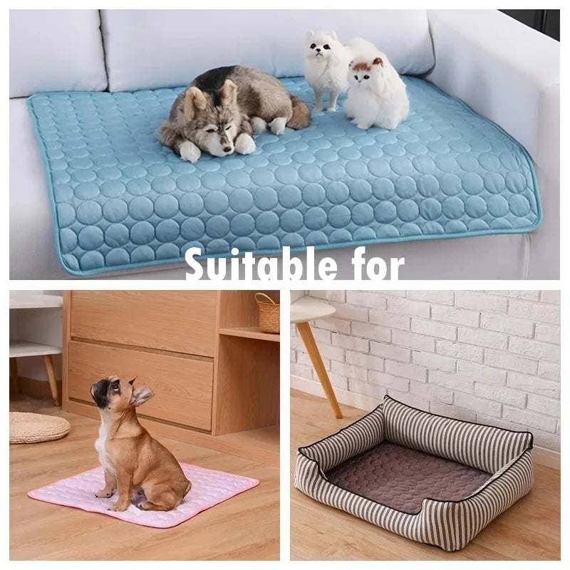 Tapete Gelado de Resfriamento para Cães, Cama Fria de Verão para Pets, Extra Grande para Cães Pequenos e Grandes, Acessórios para Pets, Manta Durável para Gatos, Sofá e Almofada Térmica Estilo Gelo