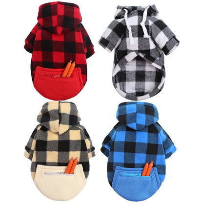 Casaco de Inverno Reversível para Cães – Xadrez e Acolchoado