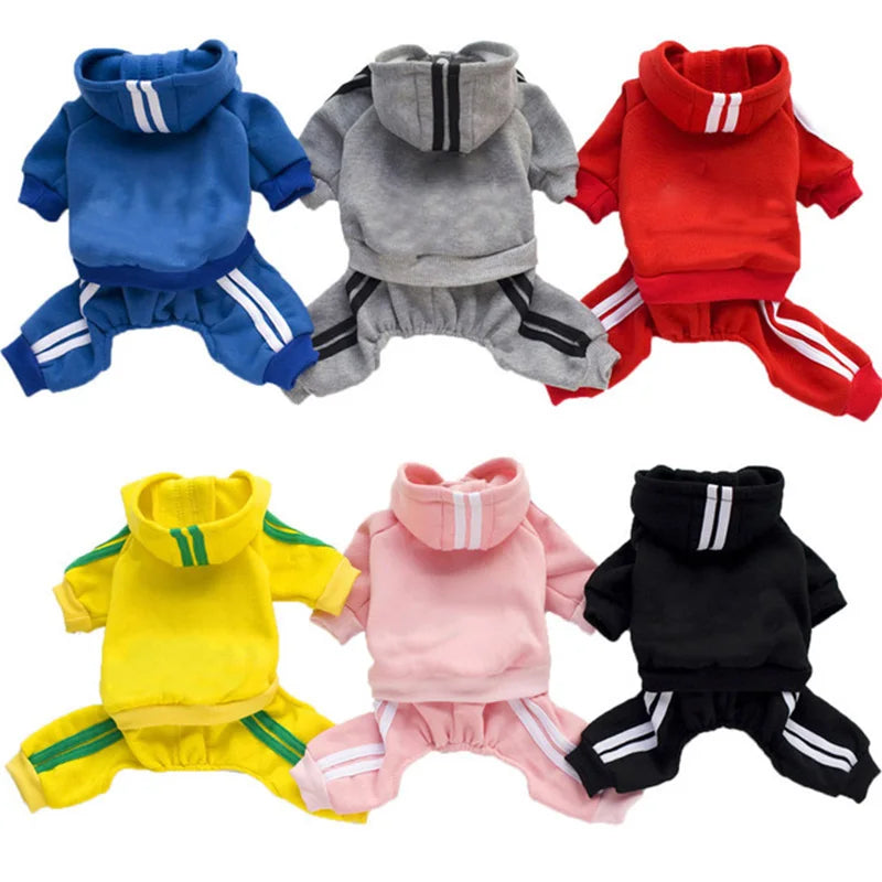 Adidog roupas para cães macacão grosso para cães, roupas de inverno para cães de estimação para cães pequenos macacão de cachorro traje de treino para yorkie