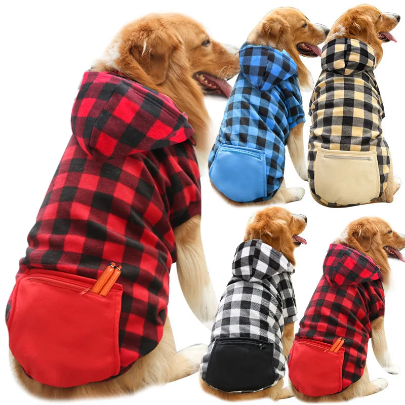 Casaco de inverno para cães, jaqueta xadrez reversível, roupas para cães em tempo frio, roupas para animais de estimação, para cães pequenos, médios e grandes