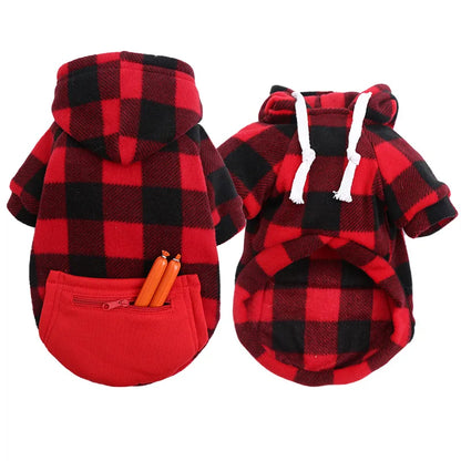 Casaco de Inverno Reversível para Cães – Xadrez e Acolchoado