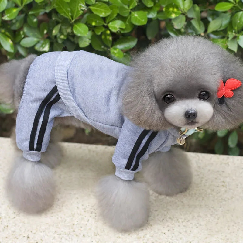 Adidog roupas para cães macacão grosso para cães, roupas de inverno para cães de estimação para cães pequenos macacão de cachorro traje de treino para yorkie