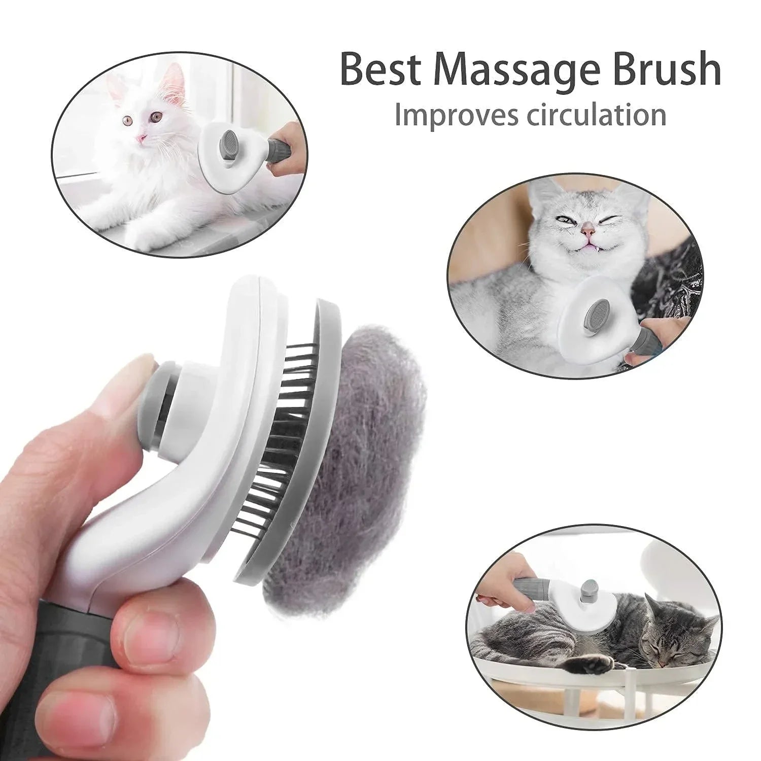 Escova para Cães e Gatos, Pente Limpador Automático de Pelos para Cães e Gatos, Ferramentas de Tosa, Pente Tira-Nós e Acessórios para Pets