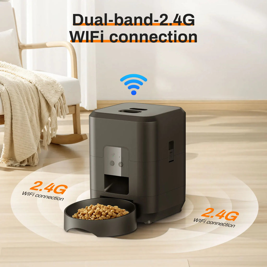 Alimentador inteligente para animais de estimação, alimentador automático para gatos, máquina de comida lenta para cães com temporizador quantitativo automático, dispensador de comida para gatos, tigela para cães e gat