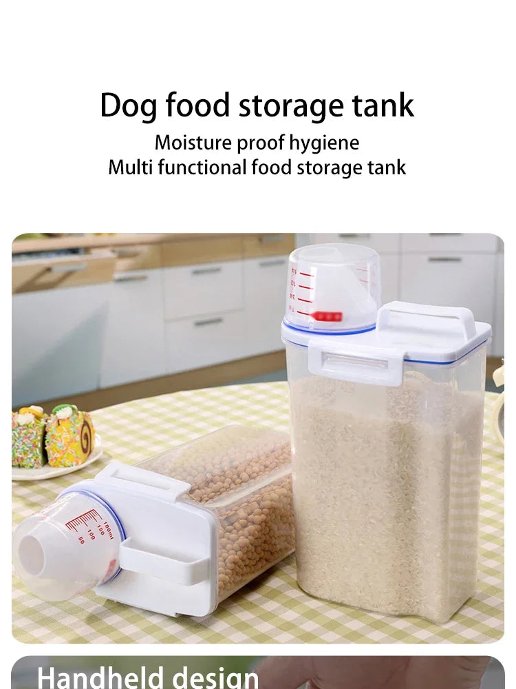 Container de Armazenamento de Ração para Animais de Estimação Premium, Grande Capacidade e Fácil de Limpar, Design Durável e Estiloso para Cães e Gatos