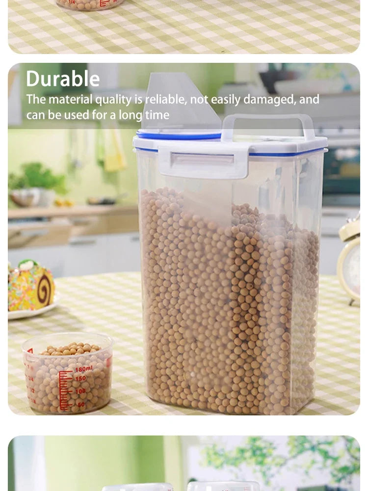 Container de Armazenamento de Ração para Animais de Estimação Premium, Grande Capacidade e Fácil de Limpar, Design Durável e Estiloso para Cães e Gatos