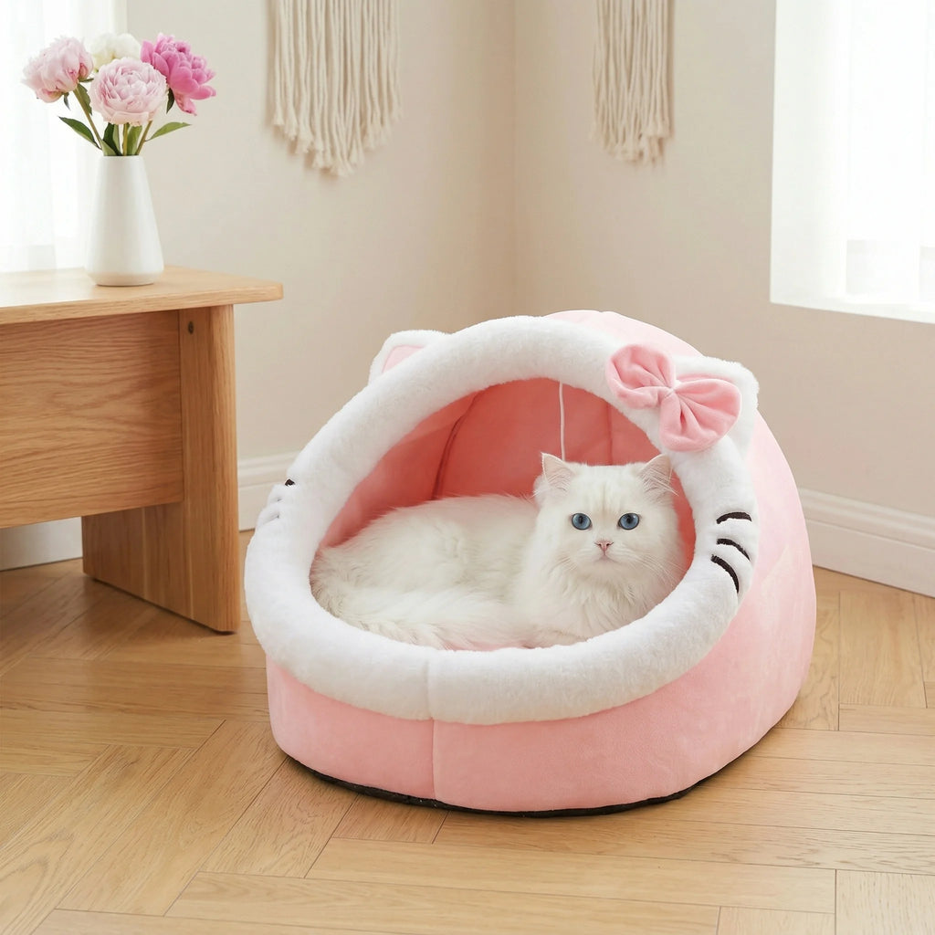 Cama para Gatos Fofa e Macia, Super Confortável para Sono Profundo, Tenda para Animais de Estimação, Ninho Aconchegante, Tapete para Cães Pequenos