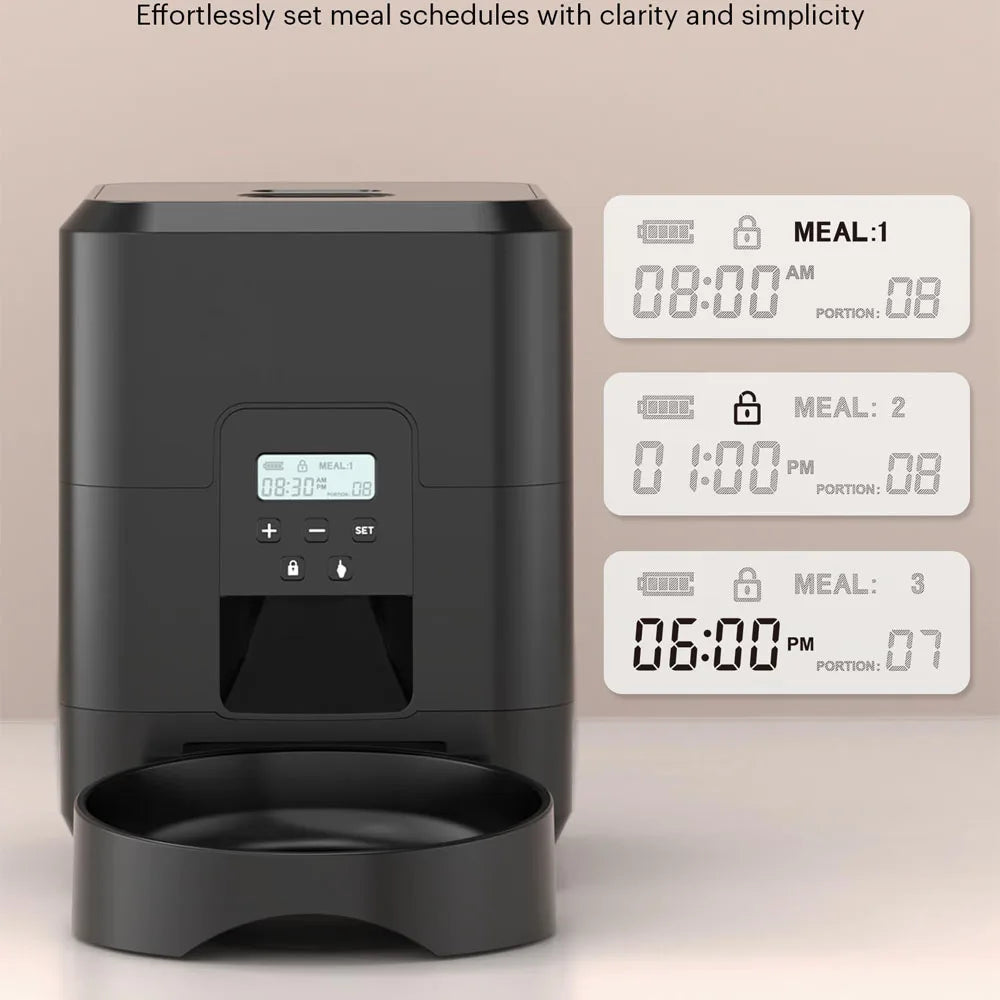 Alimentador inteligente para animais de estimação, alimentador automático para gatos, máquina de comida lenta para cães com temporizador quantitativo automático, dispensador de comida para gatos, tigela para cães e gat