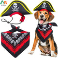 Atuban crânio impressão animal de estimação chapéu pirata com crânio pirata bandana cão gato capitão boné halloween pirata cosplay traje festa de halloween