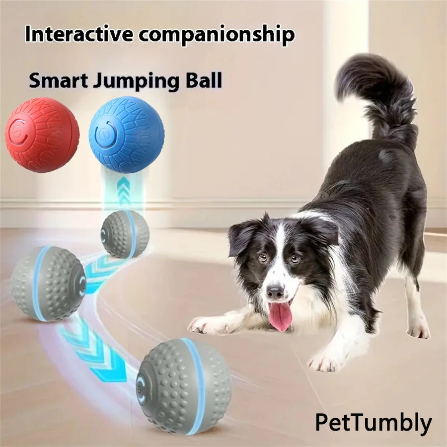 Bola de Brinquedo Inteligente para Cães, Interativa Automática, Eletrônica, Recarregável via USB, que Rola e Salta, para Filhotes a Cães Grandes, Brinquedo de Mastigar
