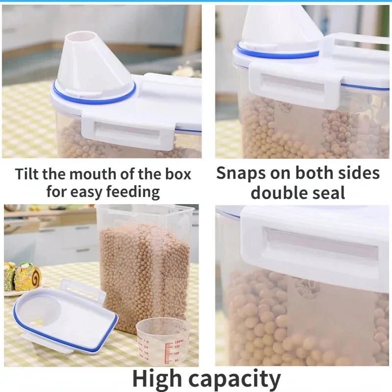 Container de Armazenamento de Ração para Animais de Estimação Premium, Grande Capacidade e Fácil de Limpar, Design Durável e Estiloso para Cães e Gatos