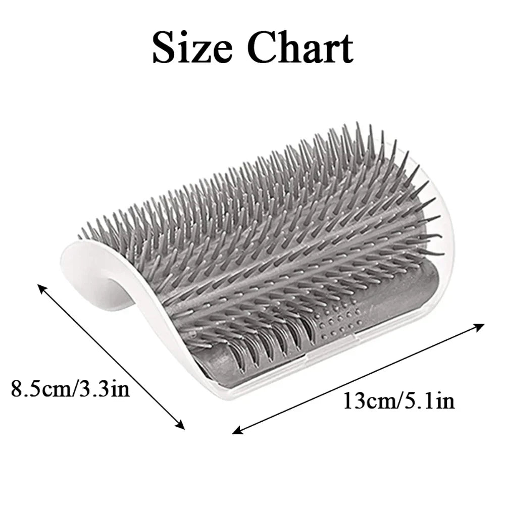 Pente de Canto para Gatos de Fixação na Parede, Escova Ergonômica Massageadora e Removedora de Pelos para Pets, Otimização de Espaço, Brinquedo de Coçar para Gatinhos de Interior e Fácil Instalação
