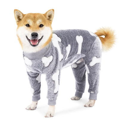 Pijama de Flanela para Cães Médios e Grandes – Quente para Inverno