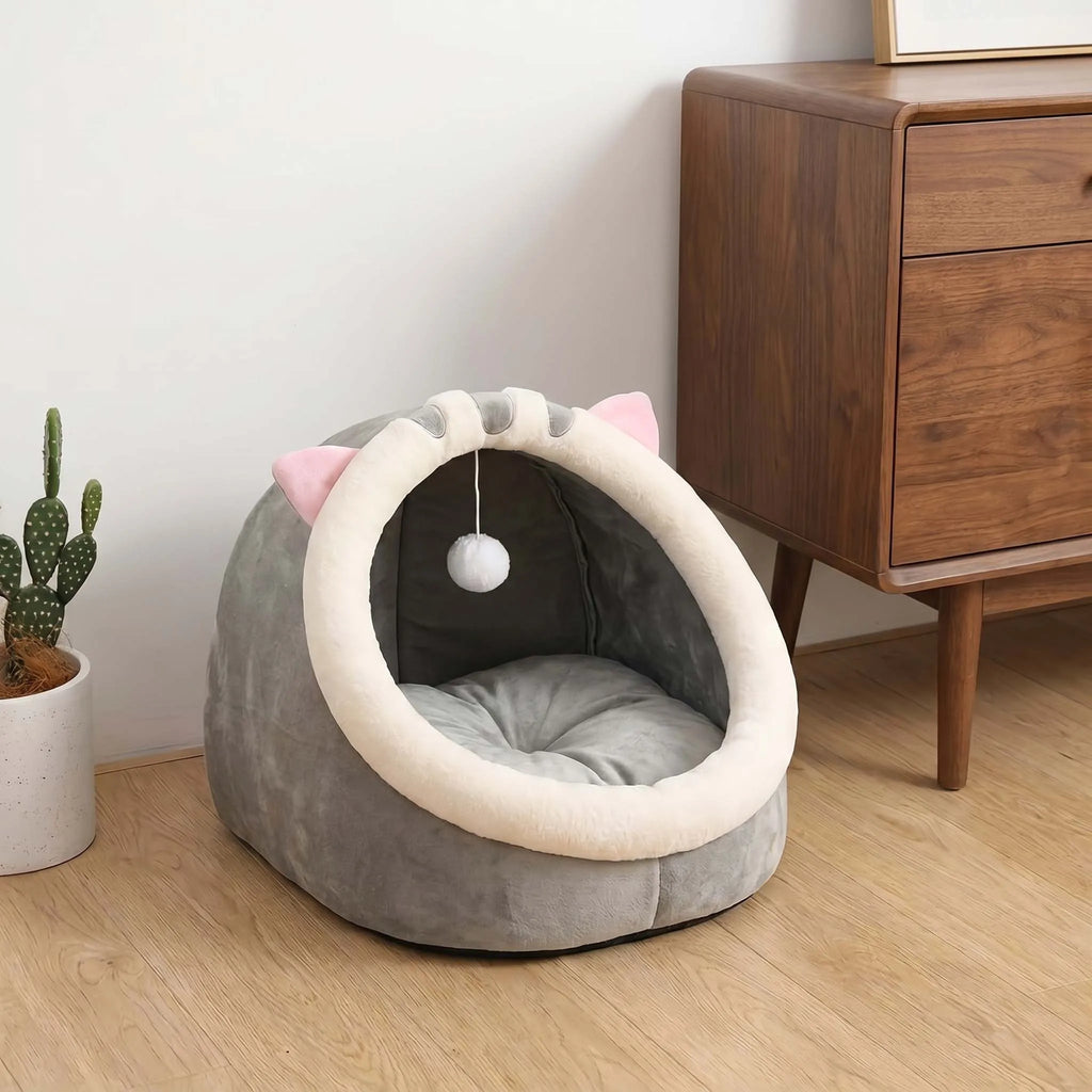 Cama para Gatos Fofa e Macia, Super Confortável para Sono Profundo, Tenda para Animais de Estimação, Ninho Aconchegante, Tapete para Cães Pequenos