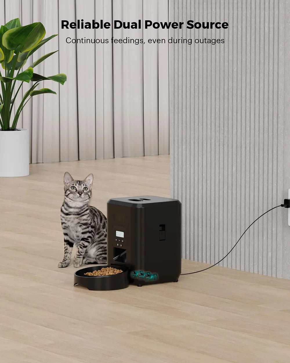 Alimentador inteligente para animais de estimação, alimentador automático para gatos, máquina de comida lenta para cães com temporizador quantitativo automático, dispensador de comida para gatos, tigela para cães e gat
