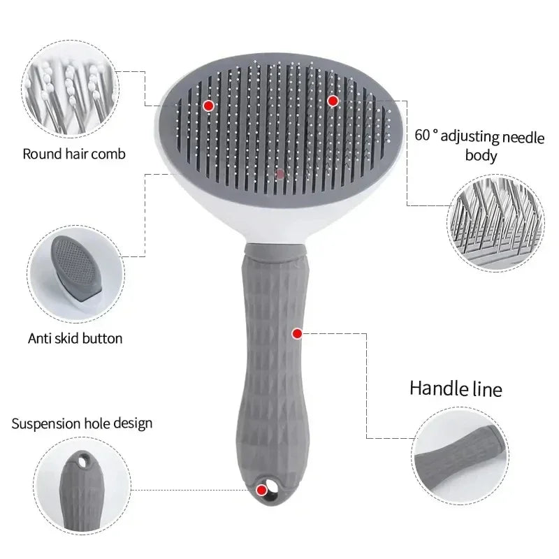 Escova para Cães e Gatos, Pente Limpador Automático de Pelos para Cães e Gatos, Ferramentas de Tosa, Pente Tira-Nós e Acessórios para Pets