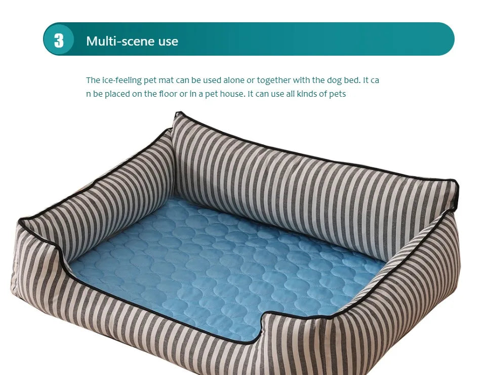 Tapete Gelado de Resfriamento para Cães, Cama Fria de Verão para Pets, Extra Grande para Cães Pequenos e Grandes, Acessórios para Pets, Manta Durável para Gatos, Sofá e Almofada Térmica Estilo Gelo