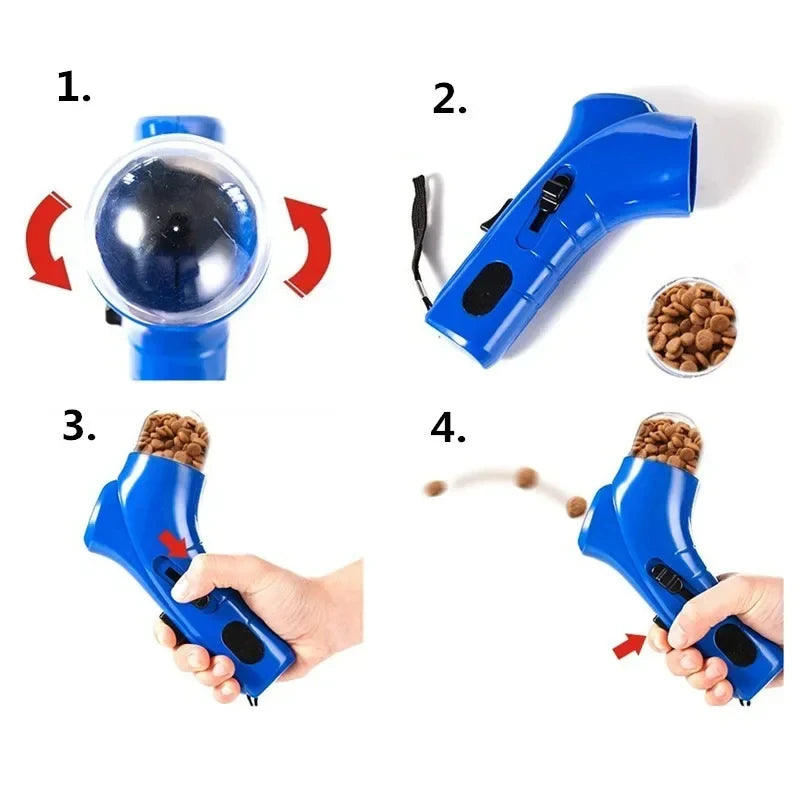 Cão lanche catapulta lançador cão gato tratar lançador lanche comida alimentador catapulta animal de estimação brinquedos de treinamento interativo ao ar livre brinquedos de praia
