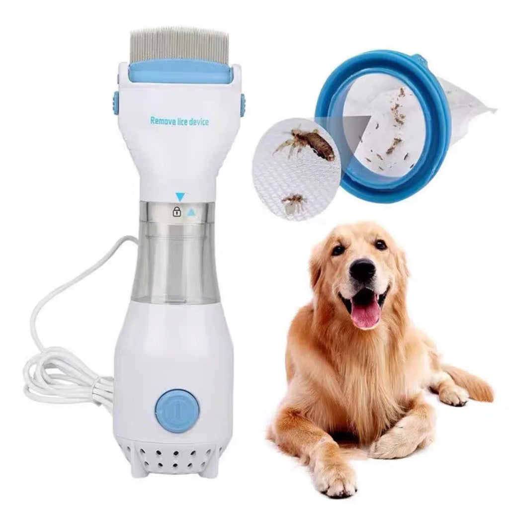 Escova Elétrica Multifuncional para Remoção de Pulgas e Piolhos de Animais de Estimação - Removedor de Pelos para Cães e Gatos