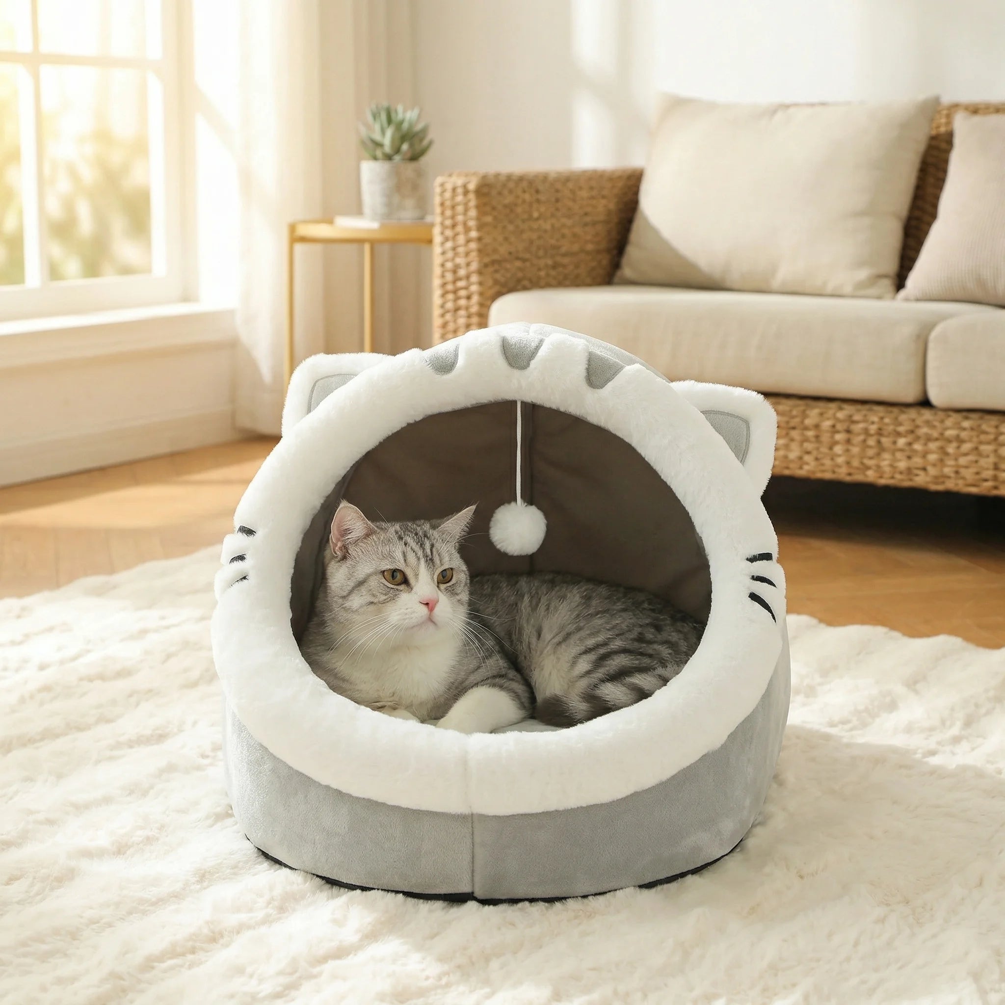 Cama Ninho Macia para Gatos e Cães Pequenos – Conforto e Sono Profundo