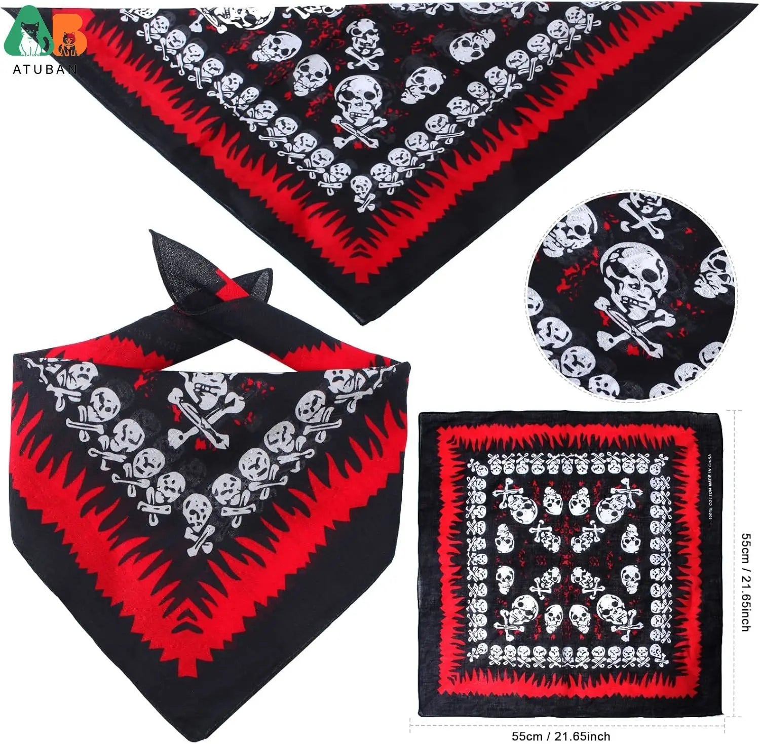 Atuban crânio impressão animal de estimação chapéu pirata com crânio pirata bandana cão gato capitão boné halloween pirata cosplay traje festa de halloween