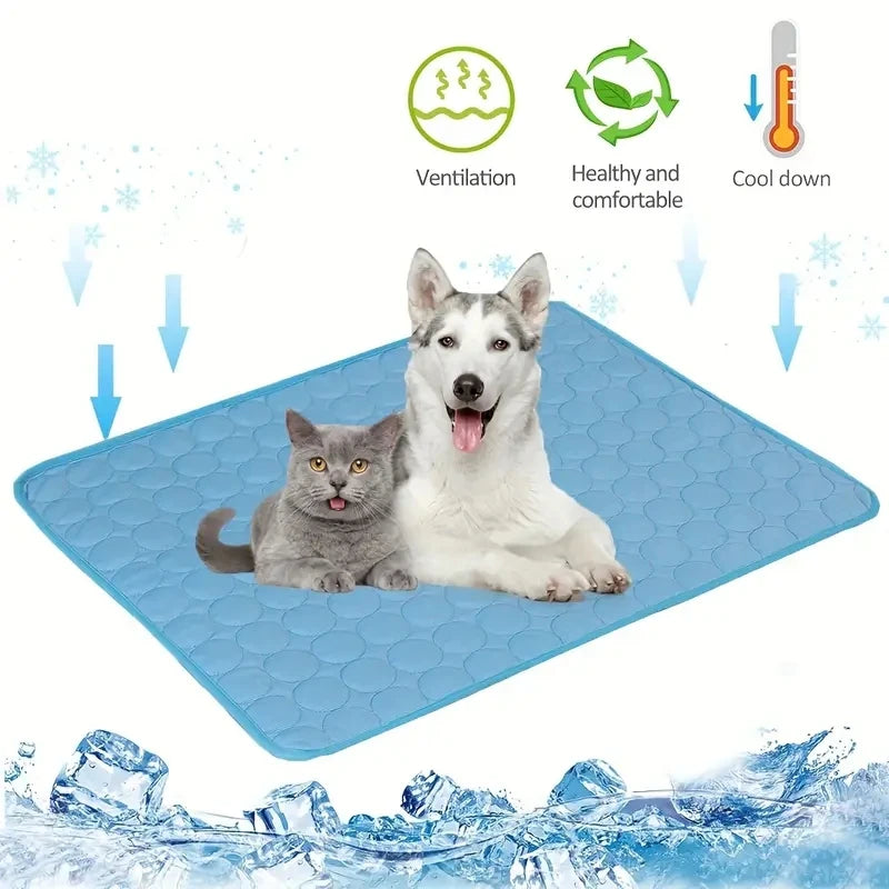 Tapete Gelado de Resfriamento para Cães, Cama Fria de Verão para Pets, Extra Grande para Cães Pequenos e Grandes, Acessórios para Pets, Manta Durável para Gatos, Sofá e Almofada Térmica Estilo Gelo