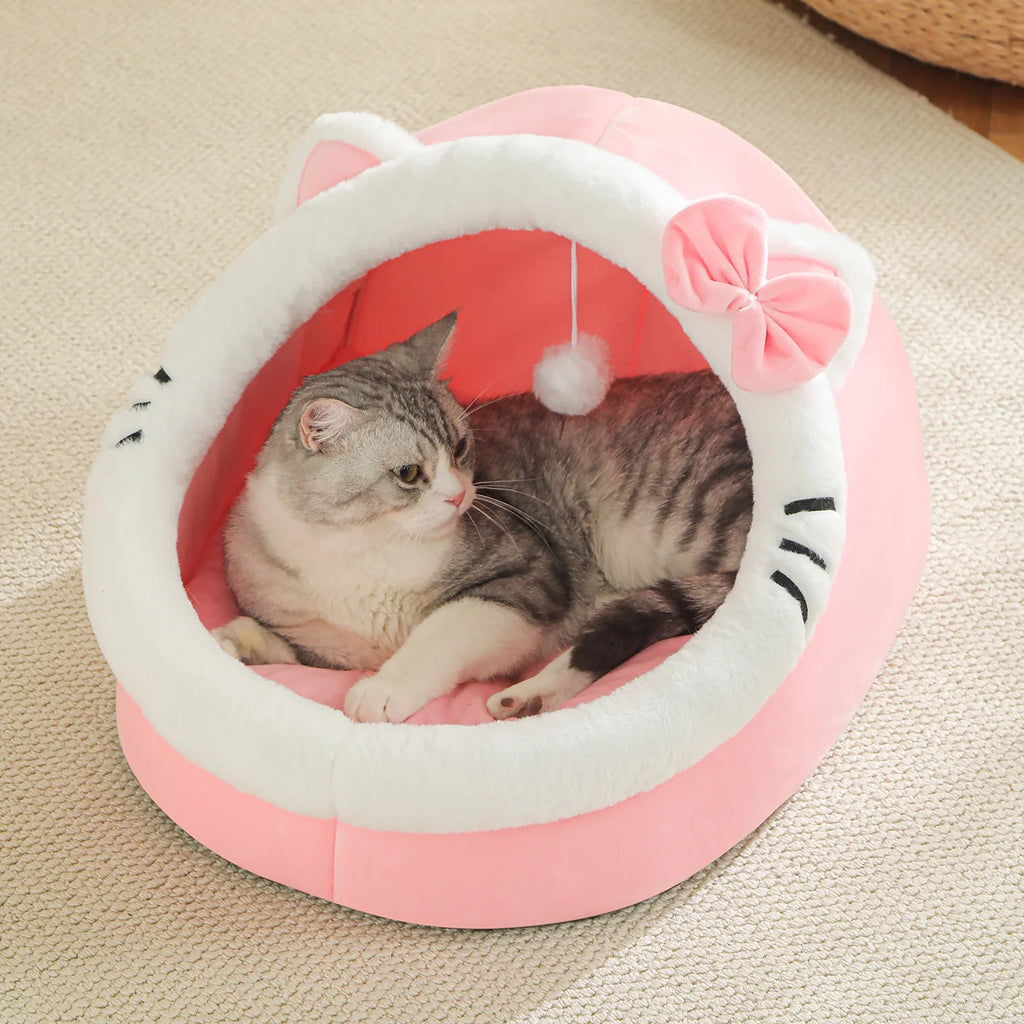 Cama para Gatos Fofa e Macia, Super Confortável para Sono Profundo, Tenda para Animais de Estimação, Ninho Aconchegante, Tapete para Cães Pequenos