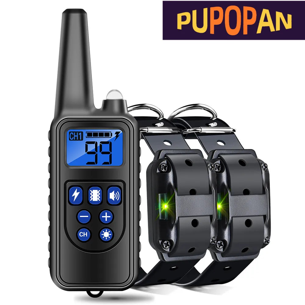 Recarregável, Anti-latido, Vibração de choque, Todos os cães, Pet, Coleira elétrica do treinamento do cão com Clicker