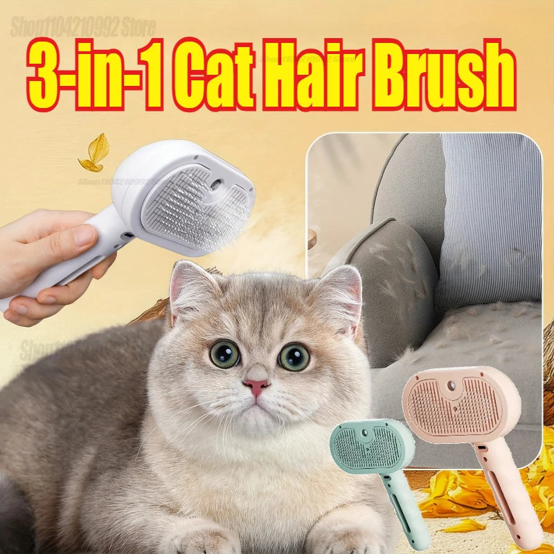 Pet spray pente de cabelo profissional alisador de cabelo elétrico escova para gato pet massagem pente escova de vapor para cuidados com o cabelo