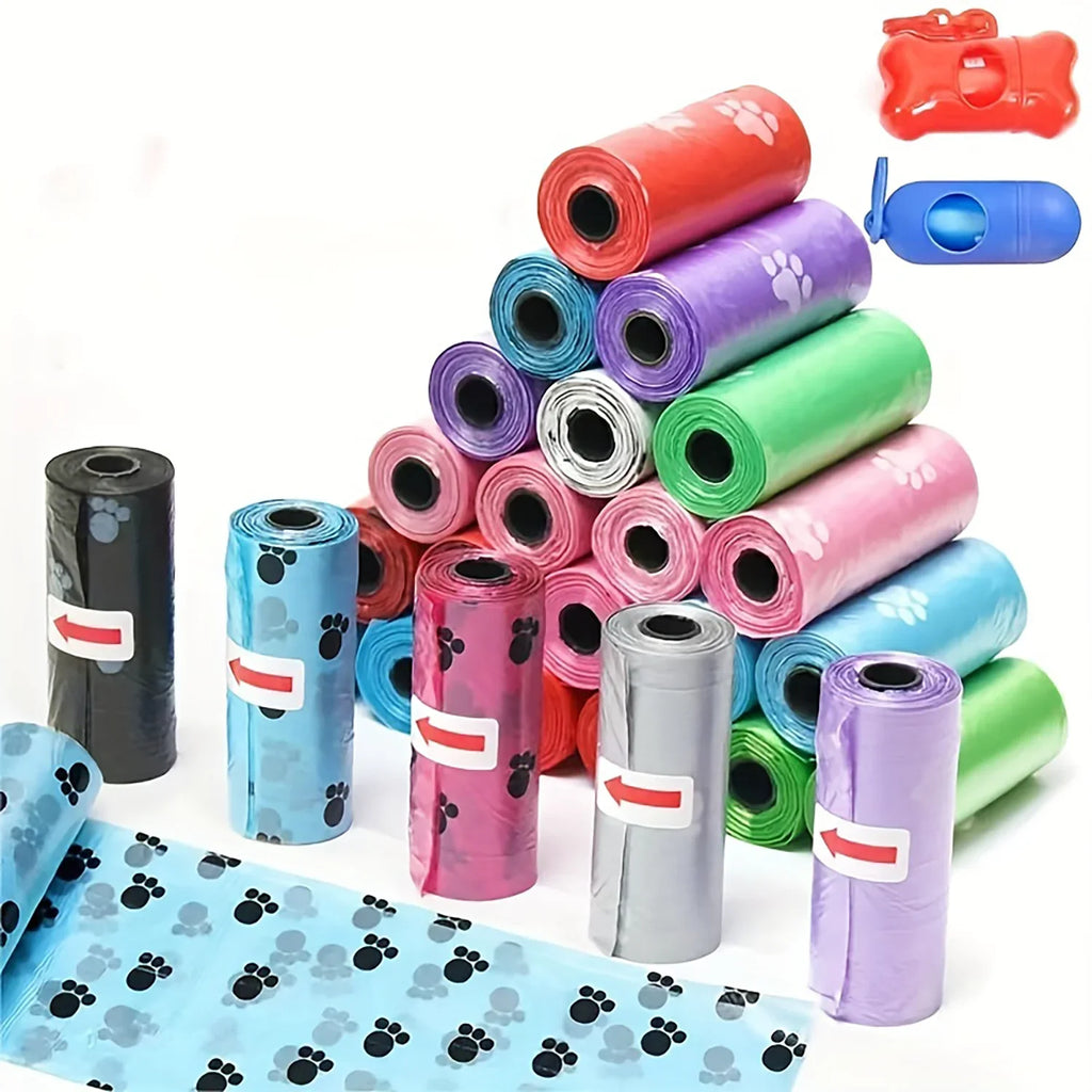Saco de cocô de limpeza ao ar livre para animais de estimação, suprimentos para cães, Recarga o saco de lixo, limpo, 15 sacos/rolo, 120 rolos