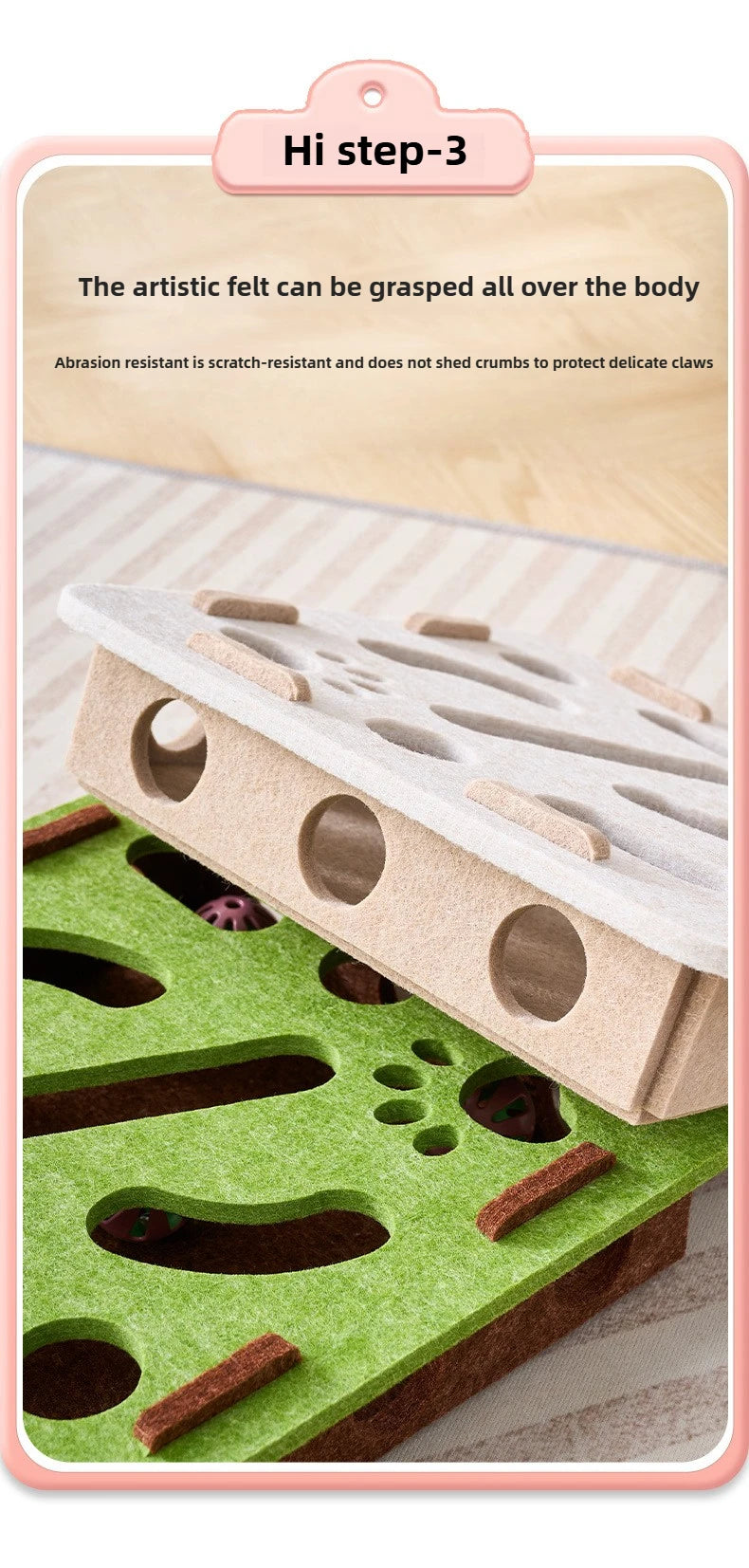 Cat Toy Bell Balls Dig Hole Funny Box Felt Maze Hole Interactive Cats Game Self-Exciting Tool Kitten Pet Cat Puzzle Teasing Cat