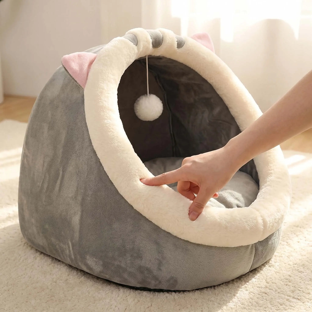 Cama para Gatos Fofa e Macia, Super Confortável para Sono Profundo, Tenda para Animais de Estimação, Ninho Aconchegante, Tapete para Cães Pequenos