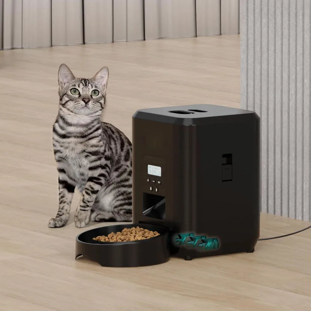 Alimentador inteligente para animais de estimação, alimentador automático para gatos, máquina de comida lenta para cães com temporizador quantitativo automático, dispensador de comida para gatos, tigela para cães e gat