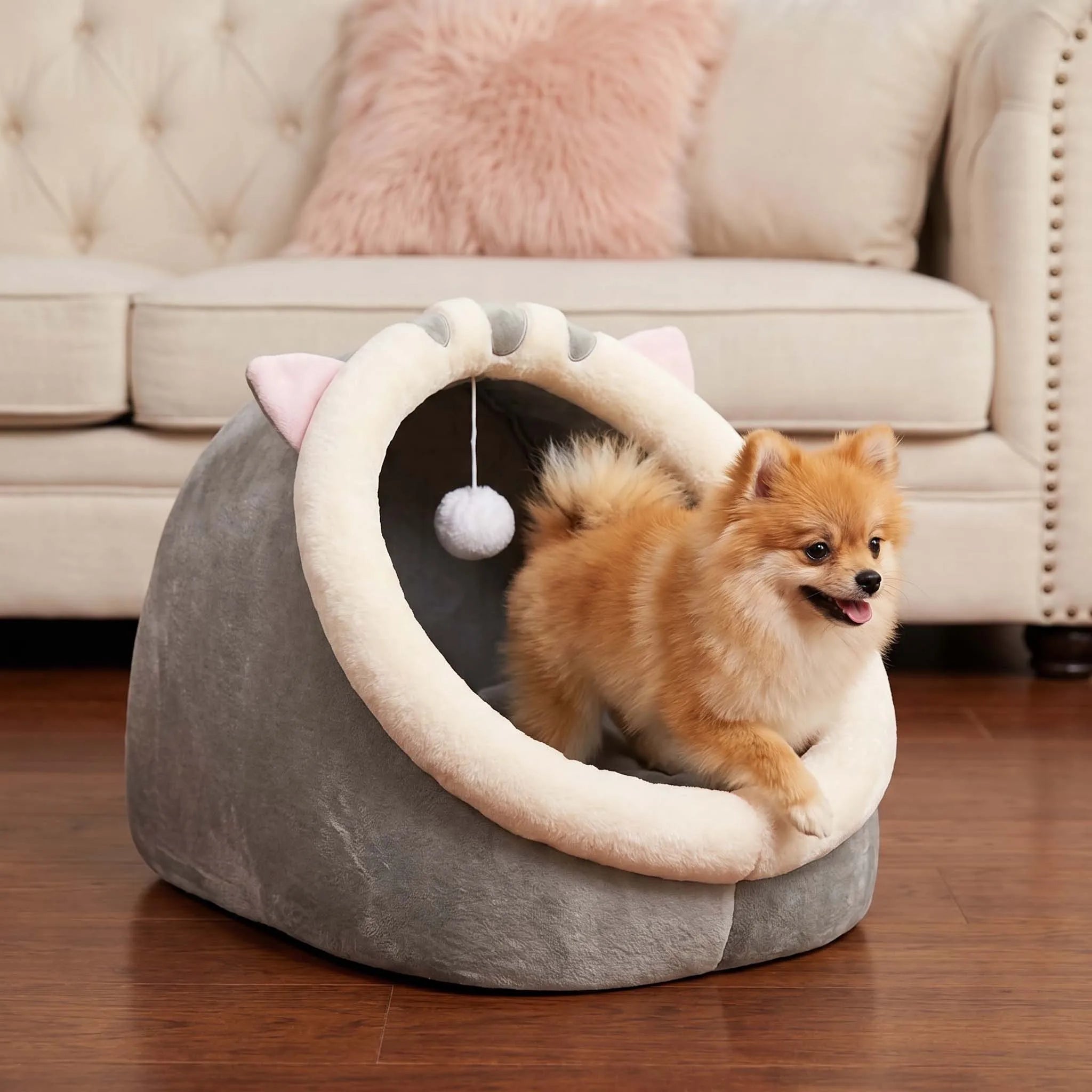 Cama para Gatos Fofa e Macia, Super Confortável para Sono Profundo, Tenda para Animais de Estimação, Ninho Aconchegante, Tapete para Cães Pequenos