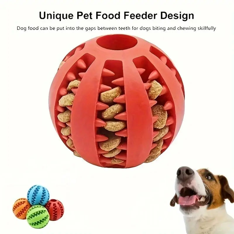 Bola de Brinquedo para Cães, Bola Resistente a Mordidas e Atóxica para Cães, Filhotes e Gatos, Brinquedo Comedouro Interativo para Pet, Dispensador de Petiscos, Mordedor e Bola de Limpeza de Dentes