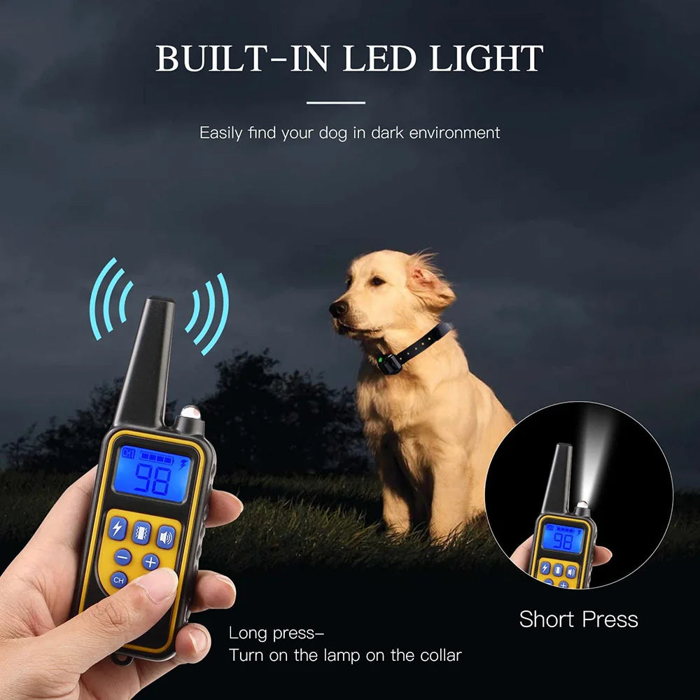 Recarregável, Anti-latido, Vibração de choque, Todos os cães, Pet, Coleira elétrica do treinamento do cão com Clicker