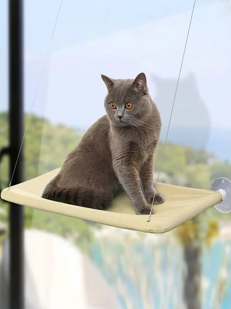 Rede de Janela para Gatos Ultra Macia – Poleiro Suspenso Seguro e Compacto para Cochilos Felinos