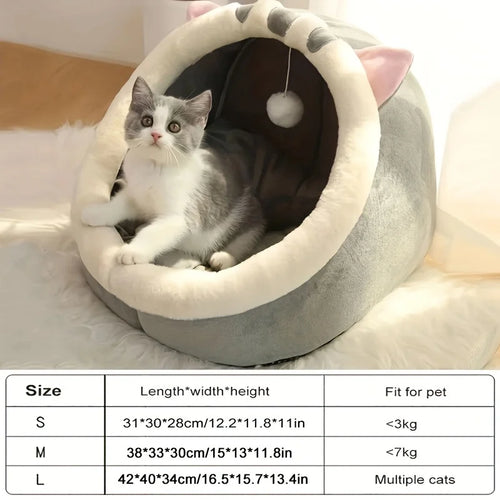 Cama para Gatos Fofa e Macia, Super Confortável para Sono Profundo, Tenda para Animais de Estimação, Ninho Aconchegante, Tapete para Cães Pequenos
