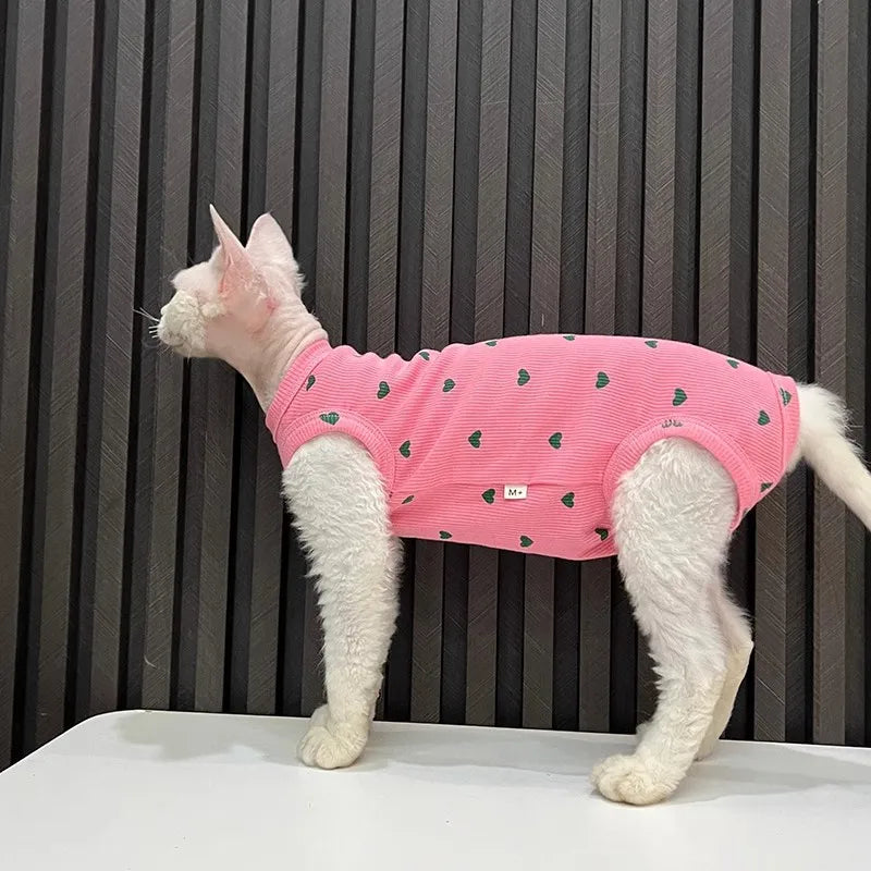 Roupa para Gatos Sphynx e Devon Rex: Macacão Elástico Fino e Quente de Quatro Patas
