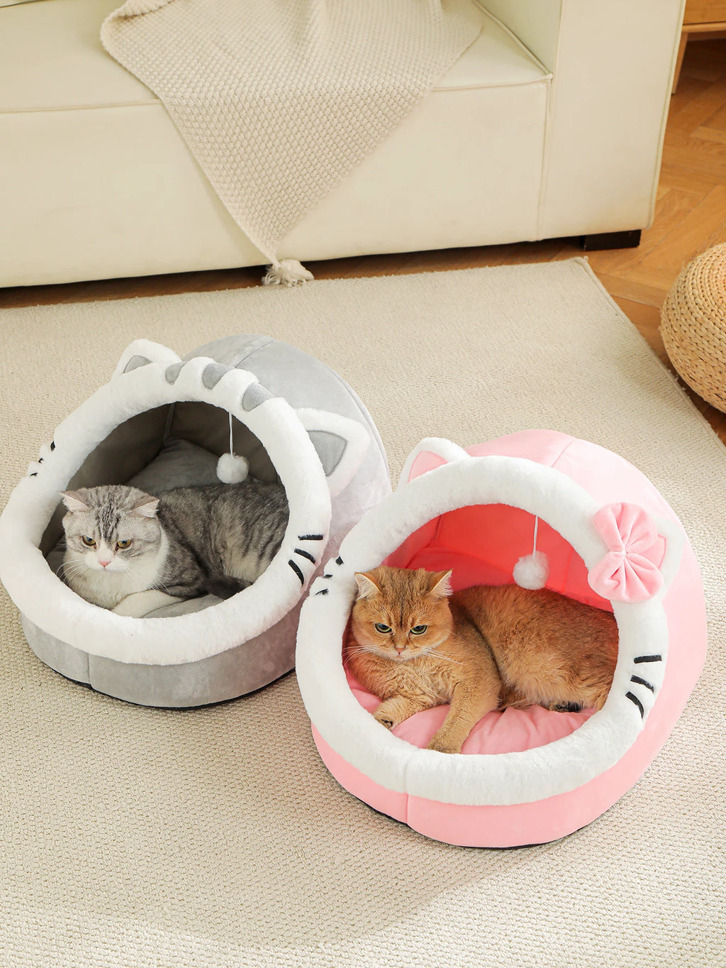Cama para Gatos Fofa e Macia, Super Confortável para Sono Profundo, Tenda para Animais de Estimação, Ninho Aconchegante, Tapete para Cães Pequenos
