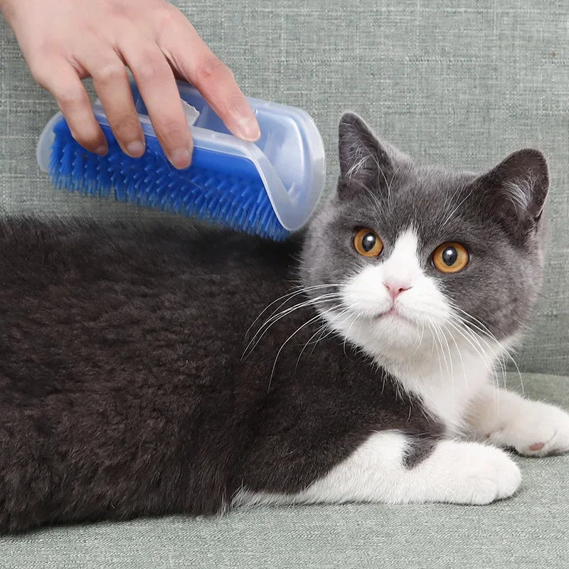 Pente de Canto para Gatos de Fixação na Parede, Escova Ergonômica Massageadora e Removedora de Pelos para Pets, Otimização de Espaço, Brinquedo de Coçar para Gatinhos de Interior e Fácil Instalação