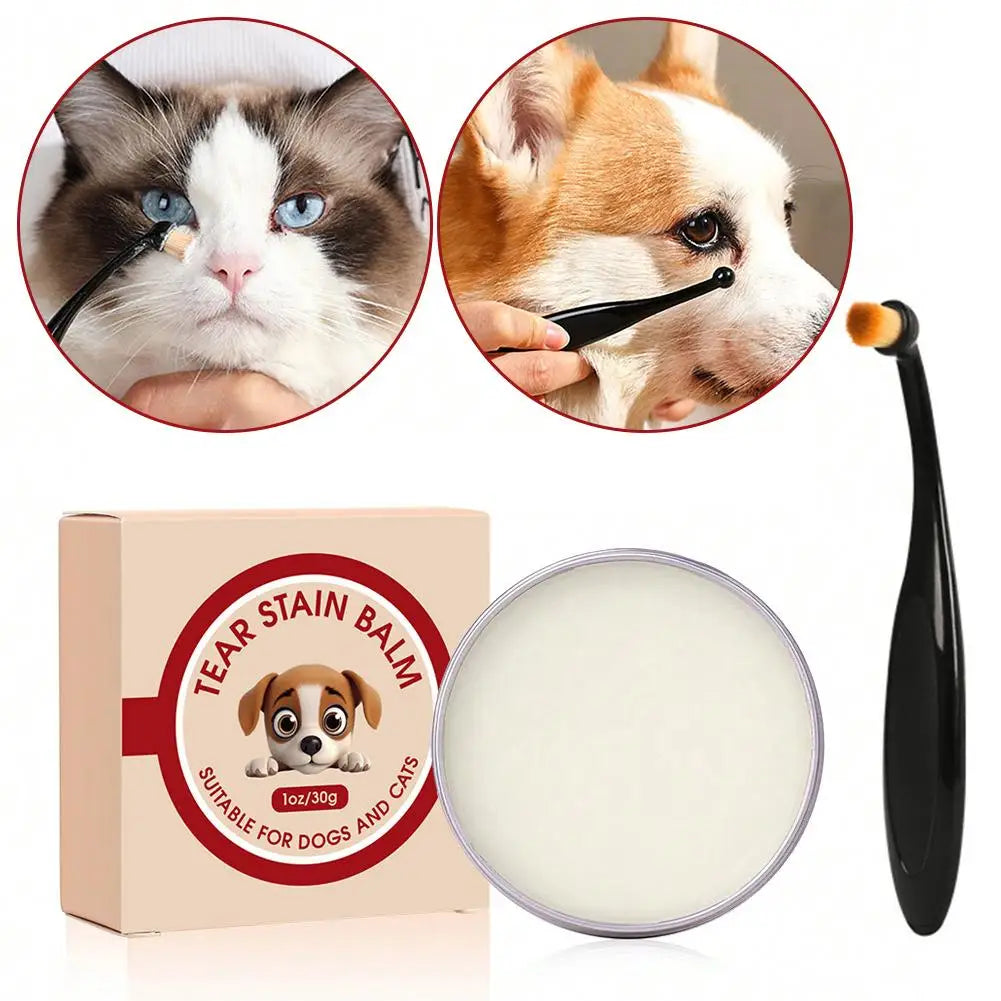 Creme de Limpeza para Glândulas Lacrimais de Animais de Estimação, Calmante para a Pele, Isolante de Lágrimas, Previne Pigmentação, Bálsamo Universal para Manchas de Lágrimas em Gatos e Cães