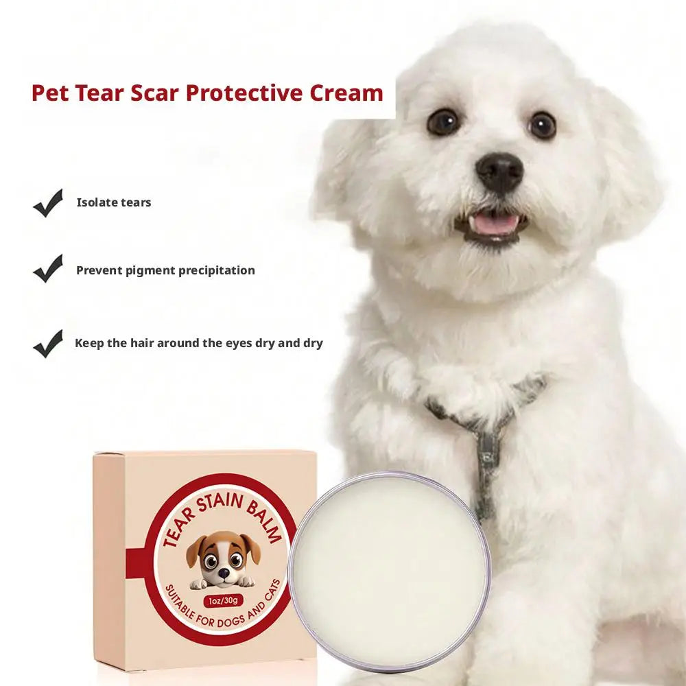 Creme de Limpeza para Glândulas Lacrimais de Animais de Estimação, Calmante para a Pele, Isolante de Lágrimas, Previne Pigmentação, Bálsamo Universal para Manchas de Lágrimas em Gatos e Cães