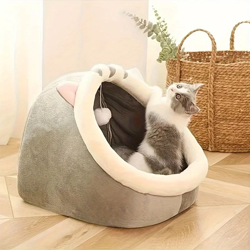 Cama para Gatos Fofa e Macia, Super Confortável para Sono Profundo, Tenda para Animais de Estimação, Ninho Aconchegante, Tapete para Cães Pequenos