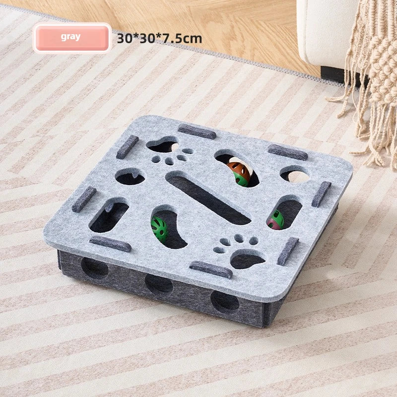 Brinquedo Interativo para Gatos em Feltro com Bolas e Guizo