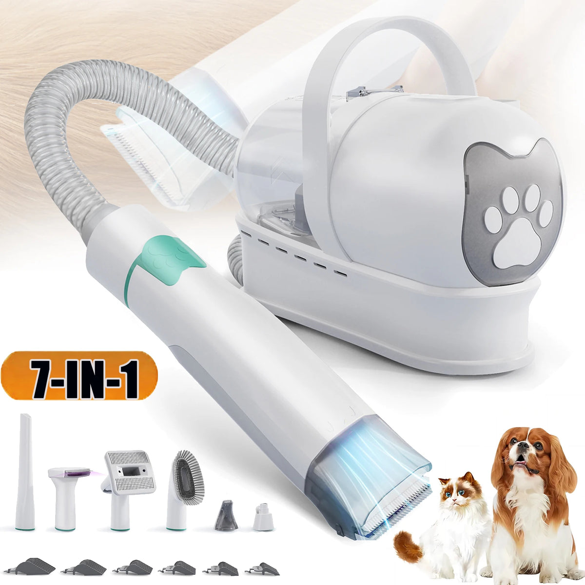 Aspirador e Secador 7 em 1 para Cães e Gatos – 400 W