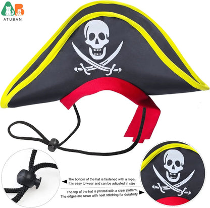 Fantasia de Pirata para Cães e Gatos – Chapéu e Bandana