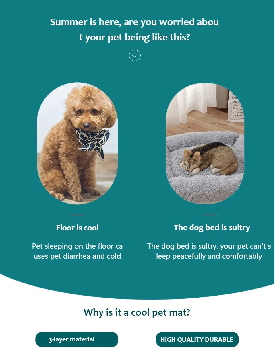 Tapete Gelado de Resfriamento para Cães, Cama Fria de Verão para Pets, Extra Grande para Cães Pequenos e Grandes, Acessórios para Pets, Manta Durável para Gatos, Sofá e Almofada Térmica Estilo Gelo